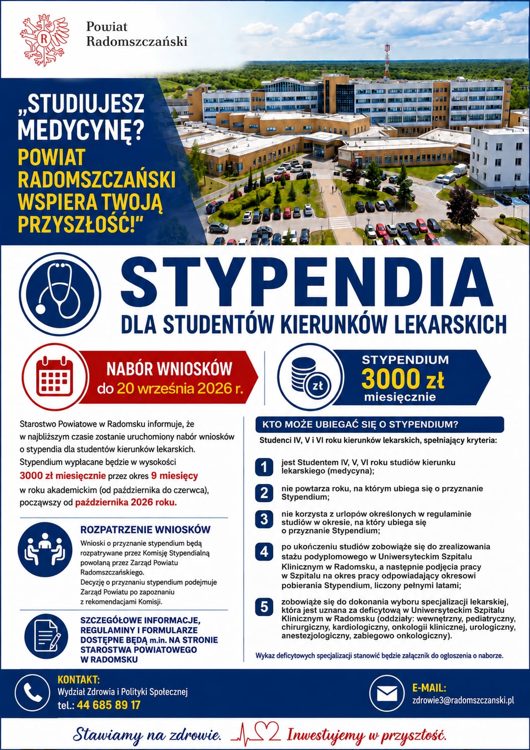 plakat program stypendialny dla student&oacute;w kierunk&oacute;w lekarskich